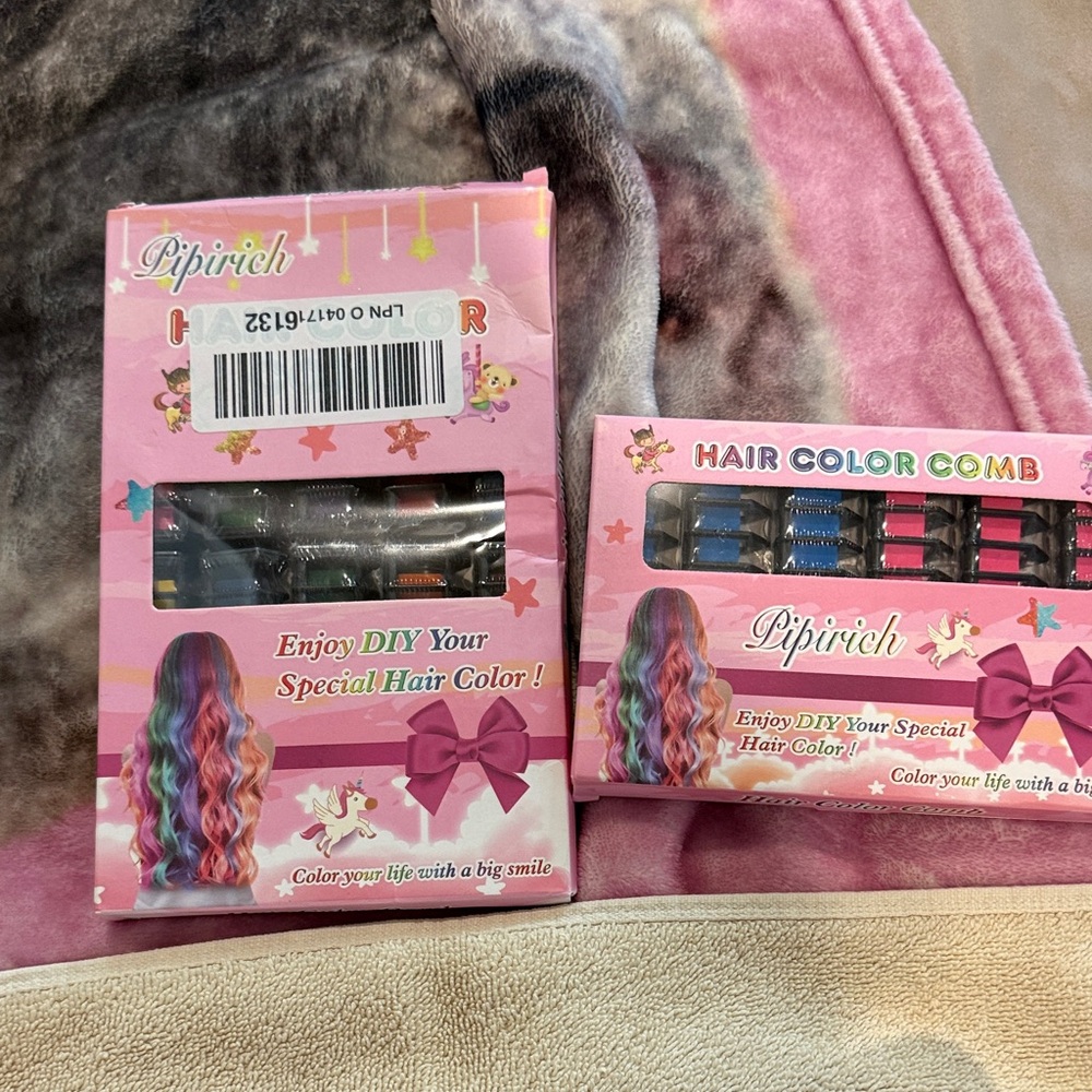 Pink Hair Color Comb Set - DIY Multi-Color Hair Accessories